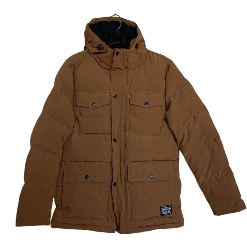 LEVI'S ARCTIC CLOTH HEAVYWEIGHT HOODED PARKA JACKET SIZE SMALL Down Alternative